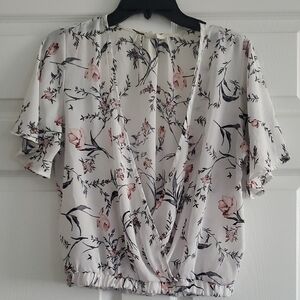 Sienna Sky White and Pink Floral Blouse